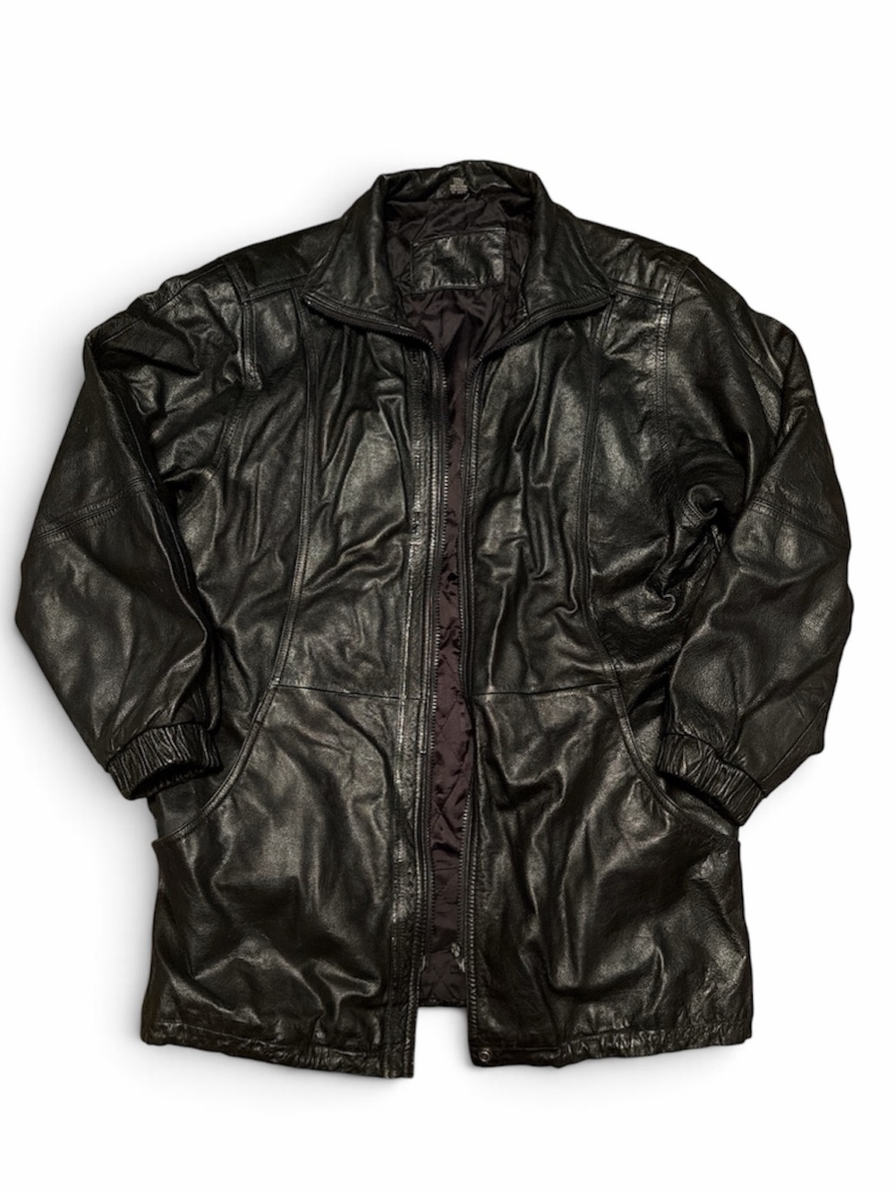 Jacqueline Ferrar Women's Black Leather Zip Front Jacket